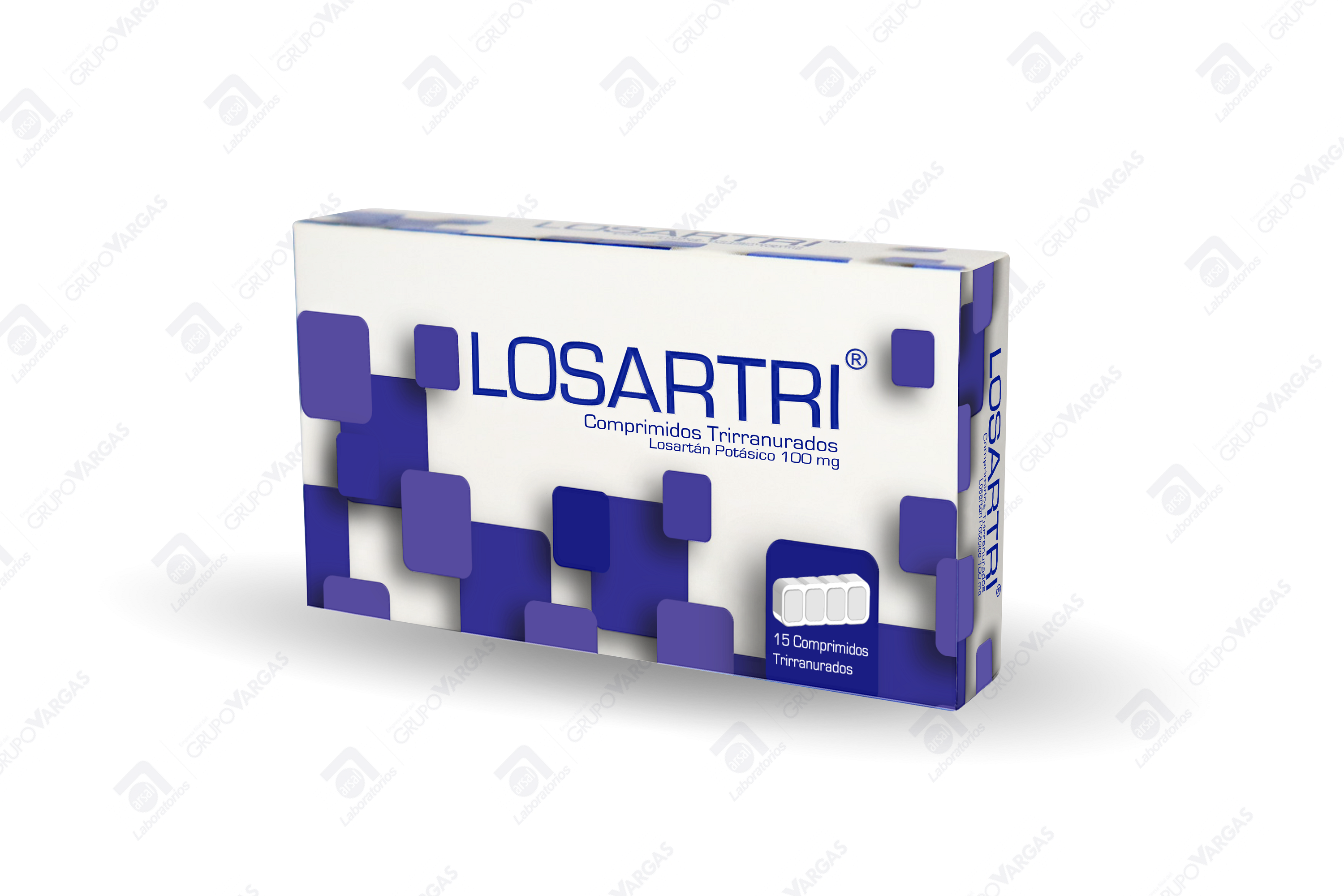 Losartri 100 mg x  15 comprimidos trirranurados