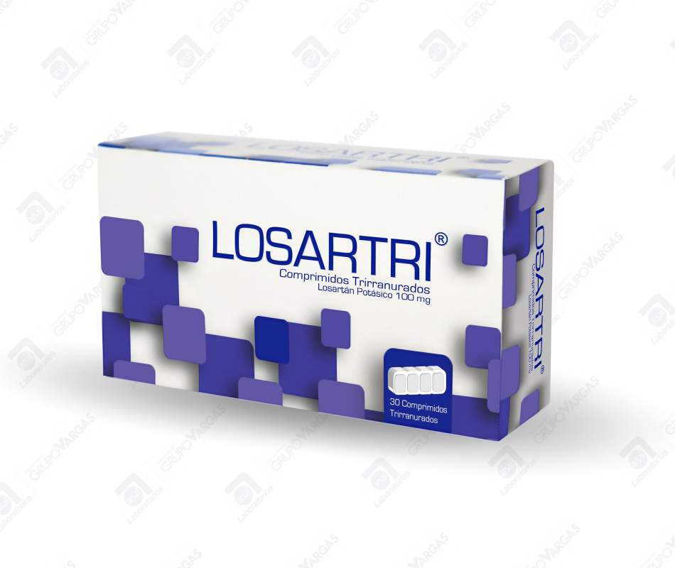 Losartri 100 mg x  30 comprimidos trirranurados